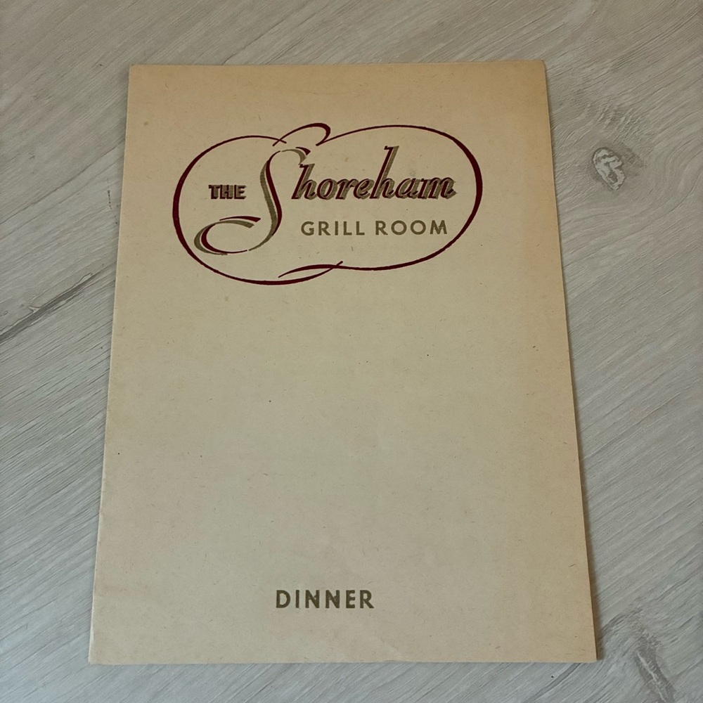 Vintage 1948 Shoreham Grill Room Dinner Menu – Washington D.C. – May 27th